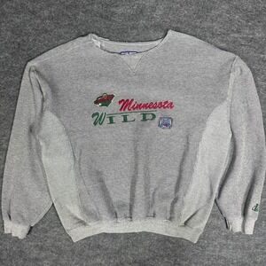 RARE Vintage Logo Athletic Minnesota Wild NHL Hockey Sweatshirt Men's Large